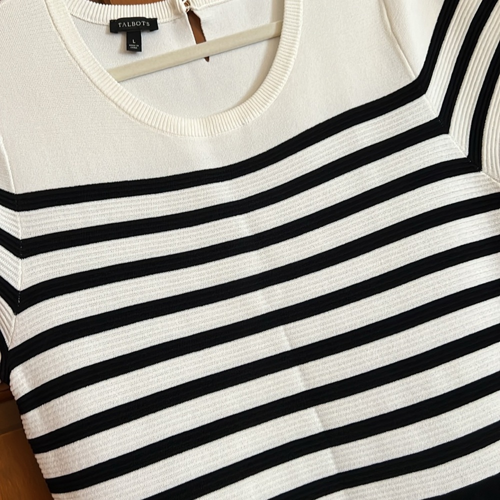 Talbots, Size Large, Dress Black and White - Picture 2 of 11
